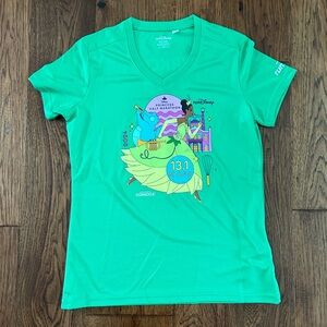 Rundisney 2024 Princess Half Marathon Shirt - Size S - Tiana Princess Frog Green